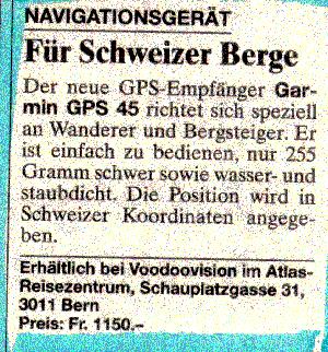  24.09.1994 - Der BundNavigationsgerät - für Schweizer Berge